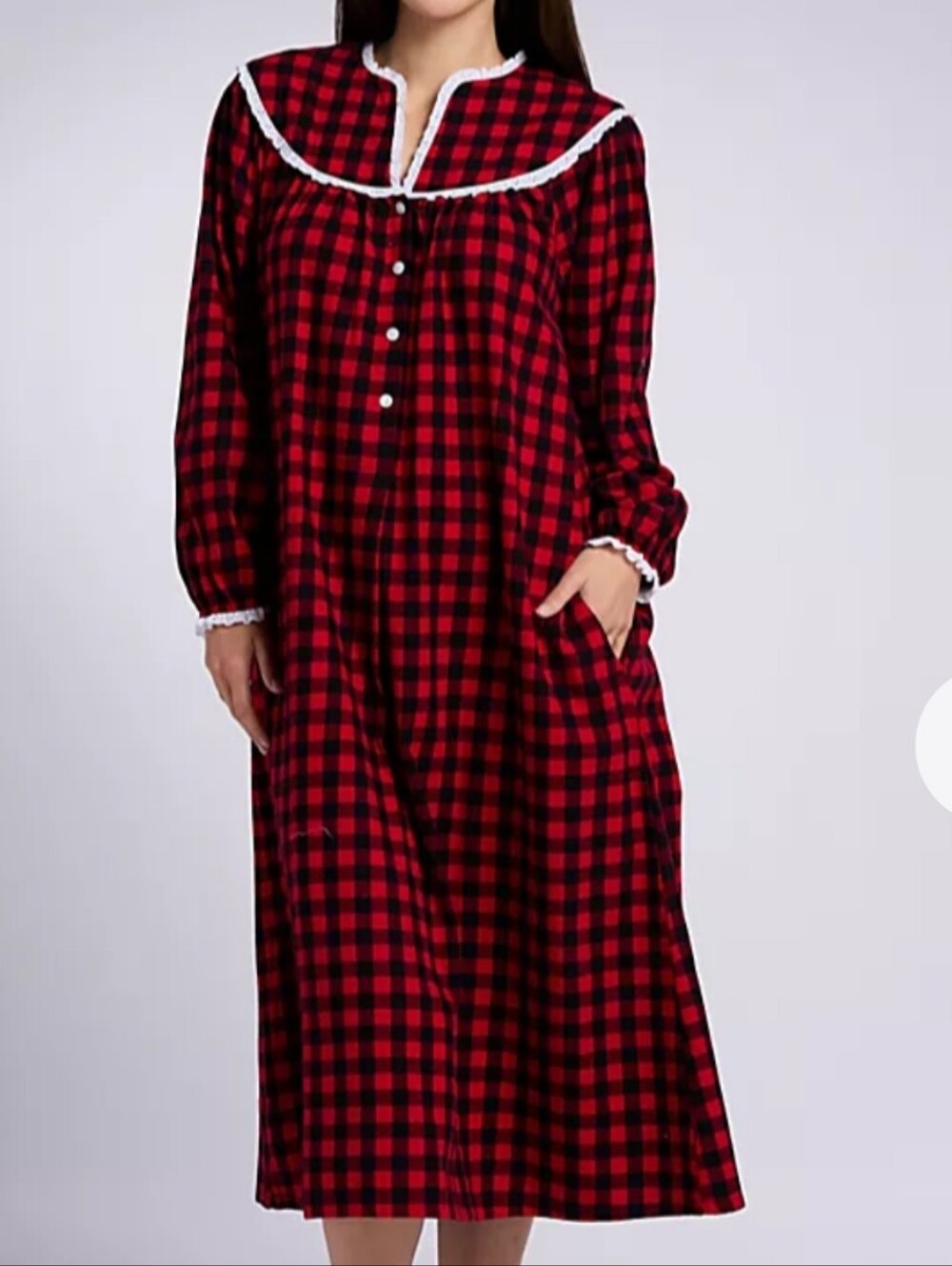 Lanz of Salzburg Plaid Flannel Nightgown Size Medium
